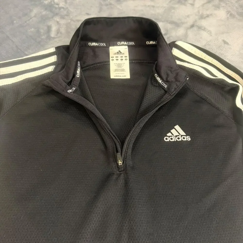 Adidas ClimaCool Men’s S L Black 1/4 Quarter Zip Long Sleeve Mock Neck Pullover